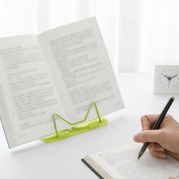 NANDIYNZHI 1Pc Desk Book Stand, Plastic Reading Rest Book Holder, Book Stand for Reading, Adjustable Cookbook Documents Holder Bookstands for Classroom, Music Books, Textbook, Green