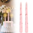 thumbnail image 1 of NANDIYNZHI 2 Pack Taper Candles Long Burning Candles For Home Decor, Wedding, Party Home Decor Wedding Decorations Romantic Flickering Candles For Wedding Centerpieces Pink Candles, 1 of 8