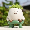 thumbnail image 1 of NANDIYNZHI Chair Indoor Outdoor Plants Unique Chair Succulent Cute Head with Holes Fun Gifts for Moms and Friends A Flower Pot, 1 of 7