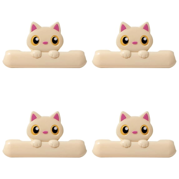 NANDIYNZHI Chip Clips, 4Pcs Cute Animal Shaped Bag Clips with Wide Open Jaw for Kitchen Food Storage, Bag Clips for Food, Chip Bag Clips, Bag Clips, Food Clips, Kitchen Clips,Style A*4
