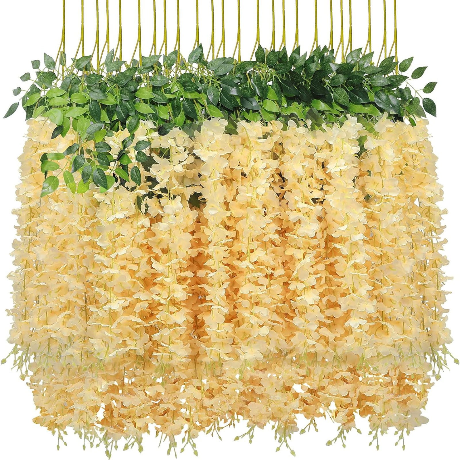 Artificial Flower String NANDIYNZHI Clearance! 12 Pack Wisteria Flower Vines Garland 3.75 Feet ...