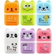 NANDIYNZHI Clearance! Classroom Must Haves 6Pcs Cute Animal Pencil Eraser Cartoon Small Roller Erasers Rubber Stationery Supplies For School Children Students， Back To School Supplies Clearance Sale