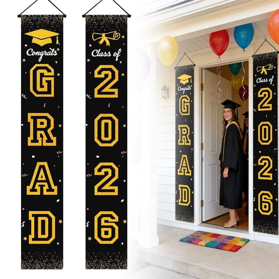 NANDIYNZHI Graduation Banner,Graduation Decorations 2026, Class Of 2026 Banner 70.9 x 11.8 Inch Soft for Home,2026 Graduation Banners,Graduation Yard Sign,Graduation Party Decorations,Style A