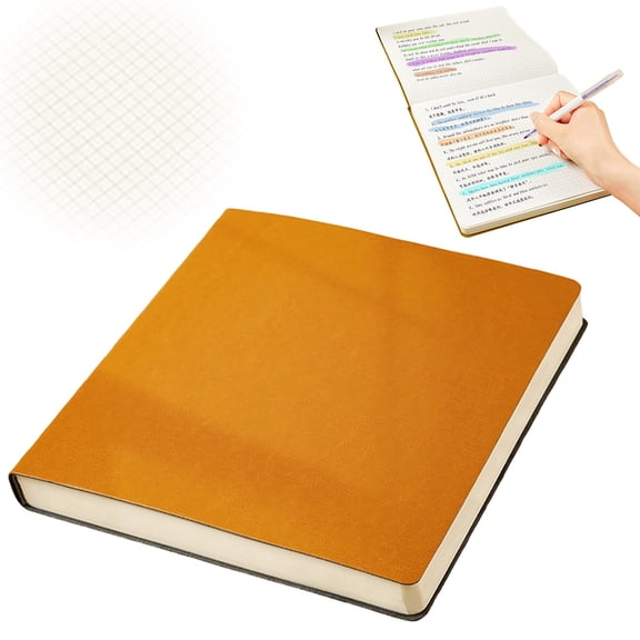 NANDIYNZHI Grid Notebook,114 Sheets Square Quality PU Leather Cover Notebook Thick Paper for Office Journal,Composition Notebook,Pocket Notebook,Journaling Notebooks,Style E
