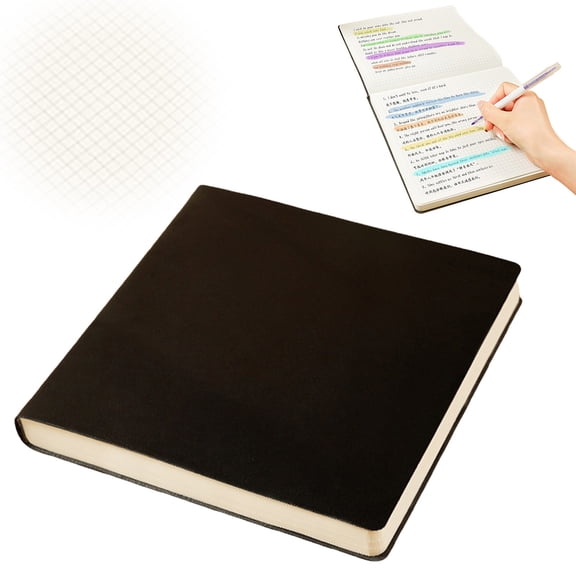 NANDIYNZHI Grid Notebook,114 Sheets Square Quality PU Leather Cover Notebook Thick Paper for Office Journal,Composition Notebook,Pocket Notebook,Journaling Notebooks,Style C
