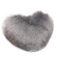 thumbnail image 1 of NANDIYNZHI Heart Pillows, Cute Heart Decorative Pillow, Heart Shaped Throw Pillows for Bed, Faux Rabbit Fur Plush Hoom Decor Pillow Cushion for Chair Sofa Living Room (Grey-19.6"x15.7"), 1 of 1