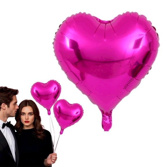 NANDIYNZHI Heart Shape Foil Mylar Balloons 18 Inch Love Balloons for Valentine's Day,Birthday,Propose Marriage,Wedding, Bridal Shower,Engagement Party Decorations,Hot Pink