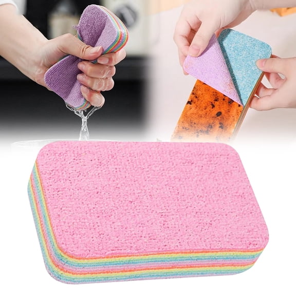 NANDIYNZHI Kitchen Cleaning Sponges - Reusable Dish Cloths,12 Fiber Layer Microfiber Cloth Absorbent Dish Towels, Peelable Layered Tearable for Multiple Uses, Cleans Kitchen, Bathroom & More,12*7cm