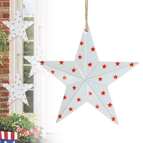 NANDIYNZHI Metal Americana Flag Barn Star, Rustic Distressed Patriotic Wall Decor, 250th Anniversary Decorations, Patriotic Decorations, 4th of July Decorations, Independence Day,Style C