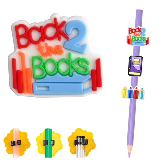 NANDIYNZHI Pencil Toppers Set, Cute Pencil Topper Decoration, Pen Straw Clips Decor Accessories, Silicone Pen Clips, Pencil-Top Charms for Classroom Teachers Household Essentials