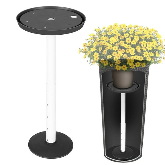 NANDIYNZHI Plant Risers for Inside Pots,Black,11- 17 Inch Practical Adjustable Height Plant Risers Practical for Inside Pots,Good for Large Middle Plant Flower Pots