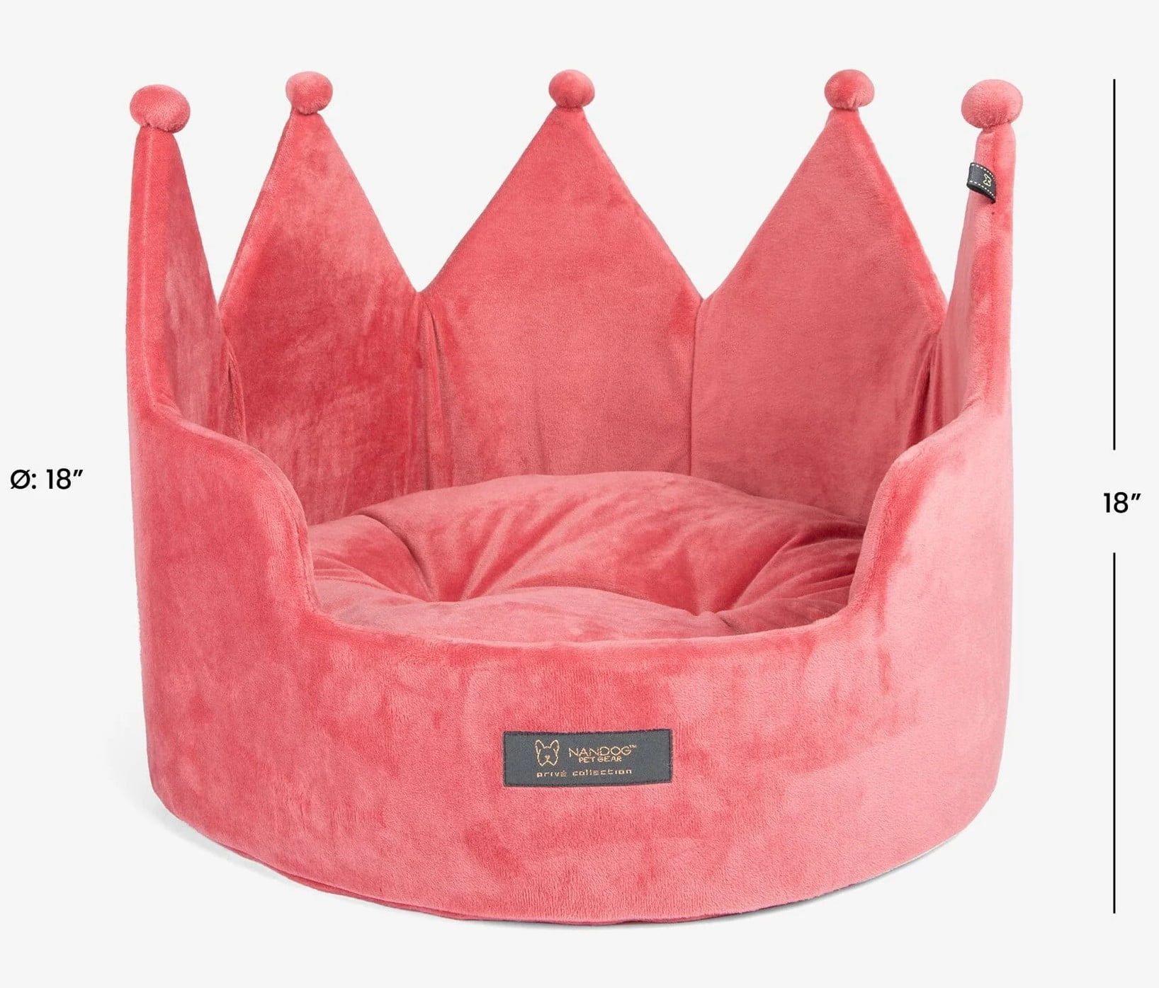 NANDOG Crown Dog & Cat Fun Bed Prive Collection - Royal Pink