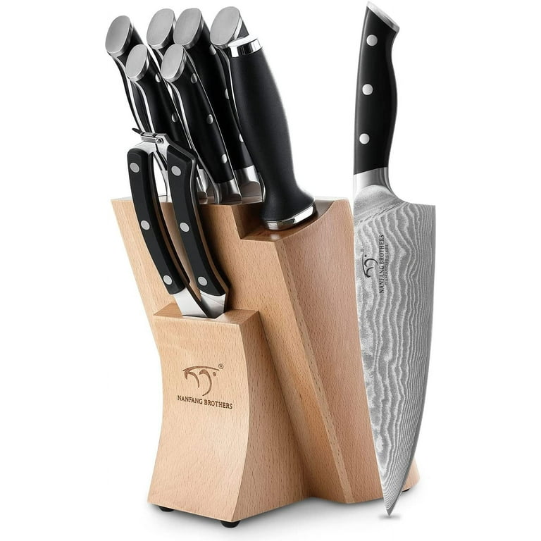 5-Piece Knife Set With Ergonomic Handles and Knife Block