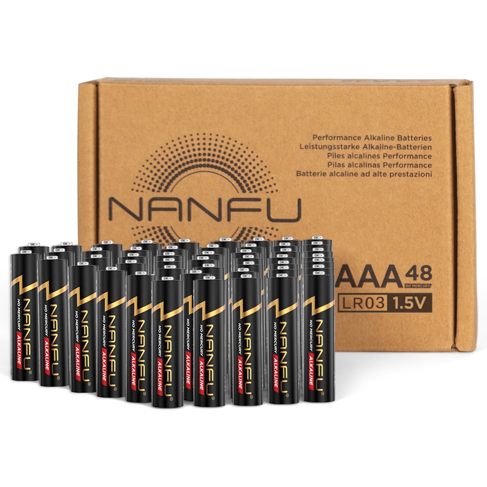 NANFU Alkaline AAA Batteries (48 Pack), Triple A Batteries, 1.5 Volts Long-Lasting Triple A Batteries