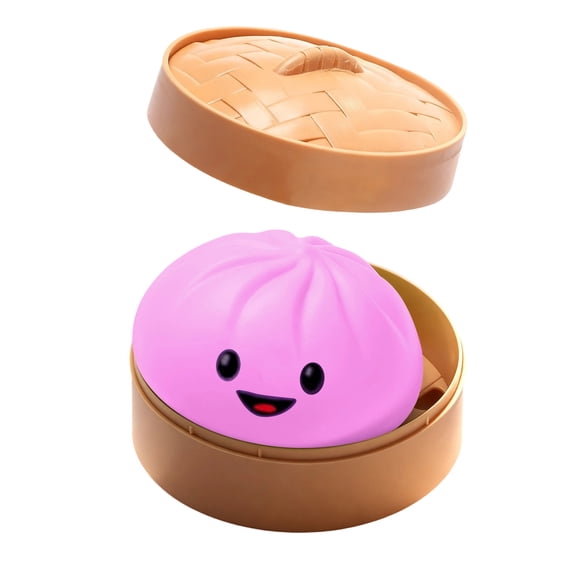 NANIL 3.7Inch 2026 Edition Mystery Dumpling Squish, High-Quality Silicone Stress Toys - Big Bun with Food Steamer, Hand-Pinching Sensory Toys, Stretchy Desk Fidget Toys for All Ages