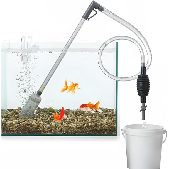 NANIL Aquarium Siphon Vacuum Cleaner for Fish Tank Cleaning Gravel & Sand & Change the Water， Hand Siphon Pump as Fish Tank Hose Water Changer & Rock Cleaner & Sand Washing(8.5FT/2.6M)