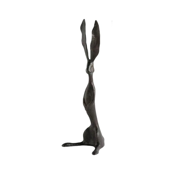 NANIL Easter Bunny European Statue- 7.9 Inches Easter Bunny Decoration Resin Statue- Bunny Figurine Rabbit Tabletop Ornament Easter Centerpieces for Spring Home Office Table Decor, Black