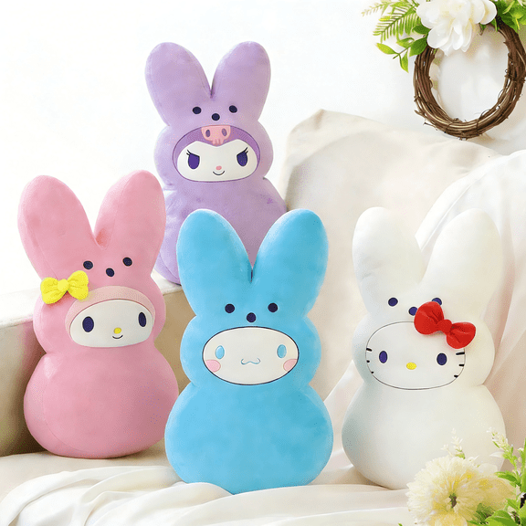 NANIL Easter Stuffed Bunny Plush Toys, 11.8" Cute Peep-s Easter Bunny Stuffed Animals Bulk Plushie, Easter Basket Stuffers Egg Fillers Party Supplies, Birthday Easter Gifts for Boys Girls(Blue)