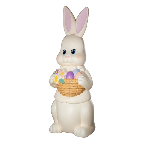 NANIL Lighted Blow Mold Easter Bunny, Outdoor Decor, White, 12" Easter Bunny Figures DecorSpring Table Centerpieces Bunny Figurines Decorations