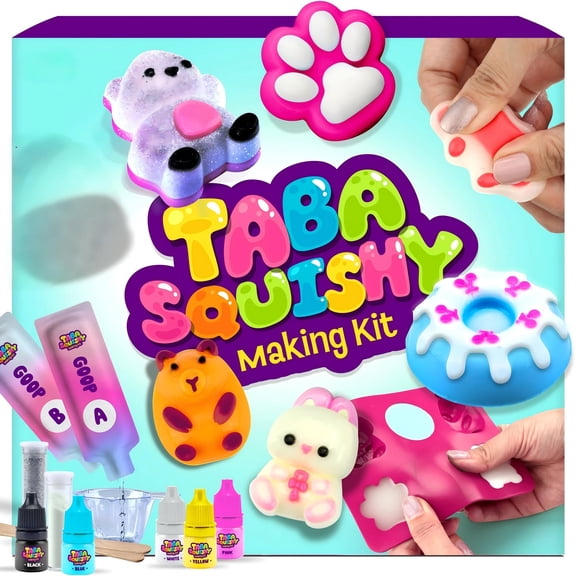 NANIL Taba Squish Making Kit -DIY Squish Craft Set with Molds,Goop & Decorations, Parent-Child Bonding Activity,Stress Relief Toy Making Kit-Sensory Play&Creative Art Project Birthday Gifts for Kids