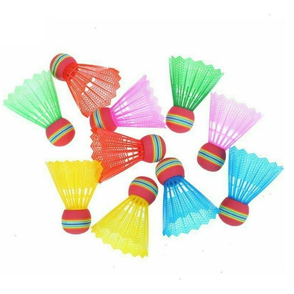 NANMELX 10Pcs/set Rainbow Head Badminton Set Shuttlecock for Game Sport Entertainment For Player Play Nylon Plastic Badminton
