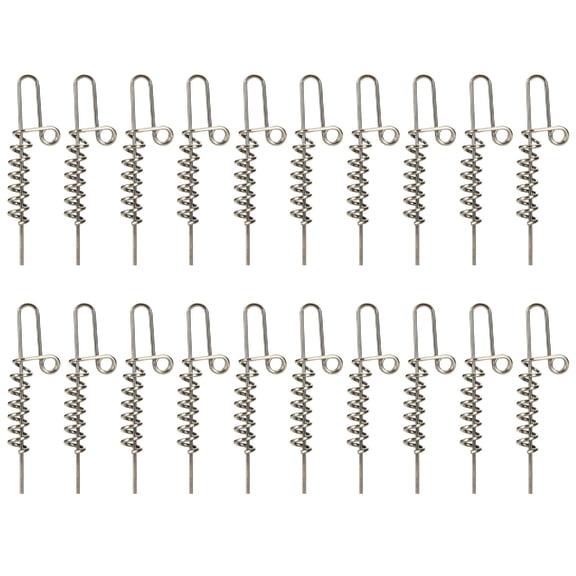 NANMELX 20Pcs Worm Lures Spring Lock Pins Fixing Needle Tackle Soft Fishing Lures Tools