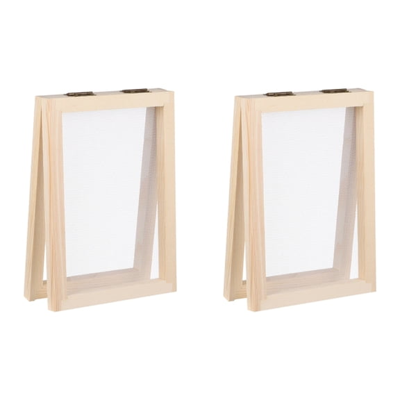 NANMELX 2Pcs Reusable Wooden Paper Mould Screen for Artisanal Paper Making Craft Project