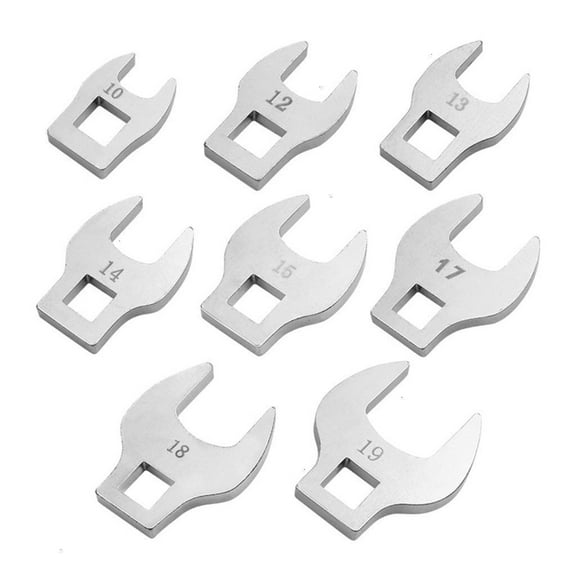 NANMELX 3/8ich Crows Foot Wrench Set 8Pcs Crowfoot Wrench Set 10-19mm Tool for Ratchet Spanner Mechanics Access Fasteners