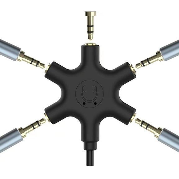 NANMELX 5 In 1 3.5mm Splitter Headphone Adapter 1 Male For 5 Female Cable Splitter 5 Way Port Headsets Extension