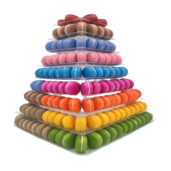 NANMELX 5-layer/9-layer Macarons Display Tower Plastic Macaron Tower Stand Fondant Cake Stand Wedding Cake Decorating Tool