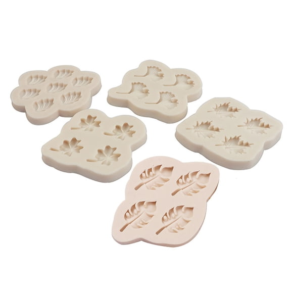 NANMELX 5Pcs/set Tortoises Plastron Four-leaf Clover Mold Fondant Cake Silicone Mold