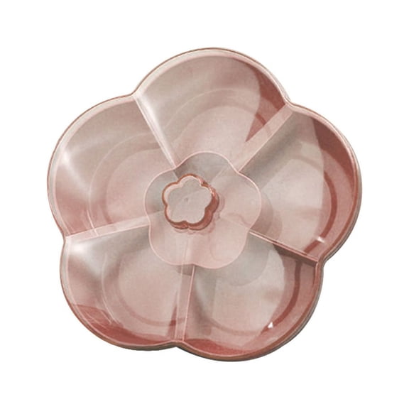 NANMELX 6 compartments Flower Shape Snack Storage Box Nut Candy Food Serving Tray with Lid Dried Fruit Organizer