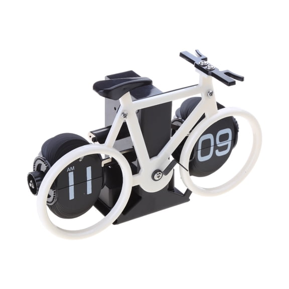 NANMELX Bicycle Shaped Flip Clock for Home Bedroom Dormitory Living Room Office Desktop Decoration Retro Style12 Hour Show Big Number Clock