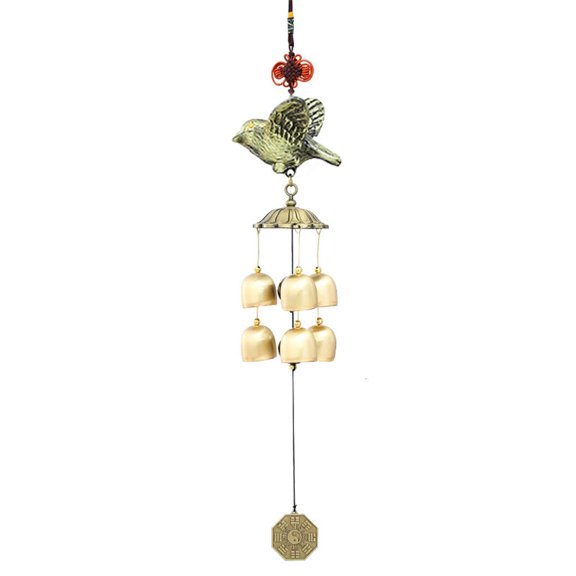 NANMELX Bird Fish Wind Chimes with 6 Bells Soothing Melodic Tones for Indoor Outdoor