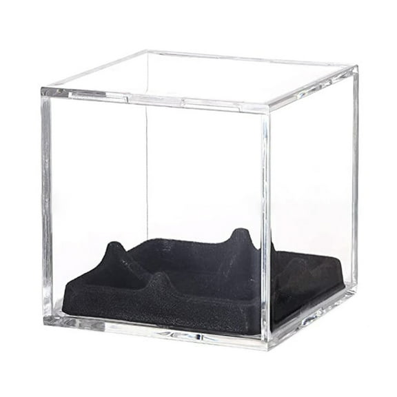 NANMELX Clear Sports Baseball Holder Container with Stand Acrylic Cubes Baseball Storage Box Softball Square Clear Display Case