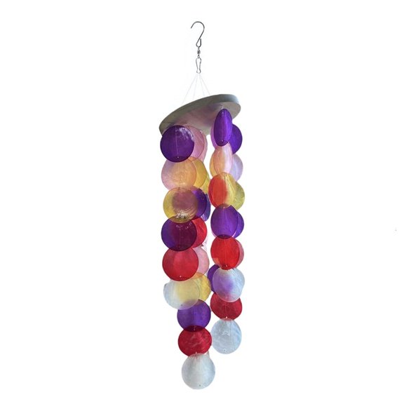 NANMELX Decorative Colorful Capiz Shell Wind Chimes for Relaxing Outdoor Hanging Decors