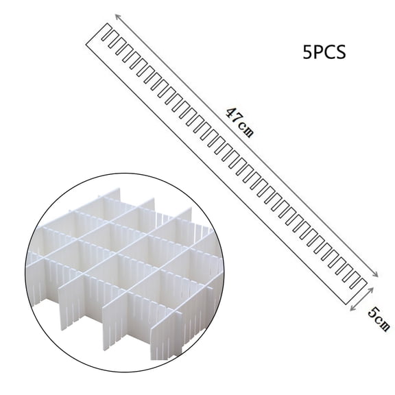 NANMELX Drawer Dividers, Drawer Divider Organizers 5PCS DIY Plastic Grid Adjustable