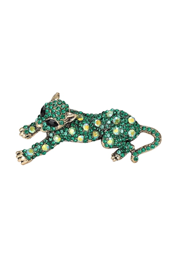 Elegant Leopard Rhinestones Pin Jewelry Brooch For Women Formal Party Wear Gift