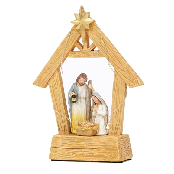 NANMELX Festive Nativitys Manger Scene Resin Birth Statue Figurine Table Decoration for Christmas Celebration