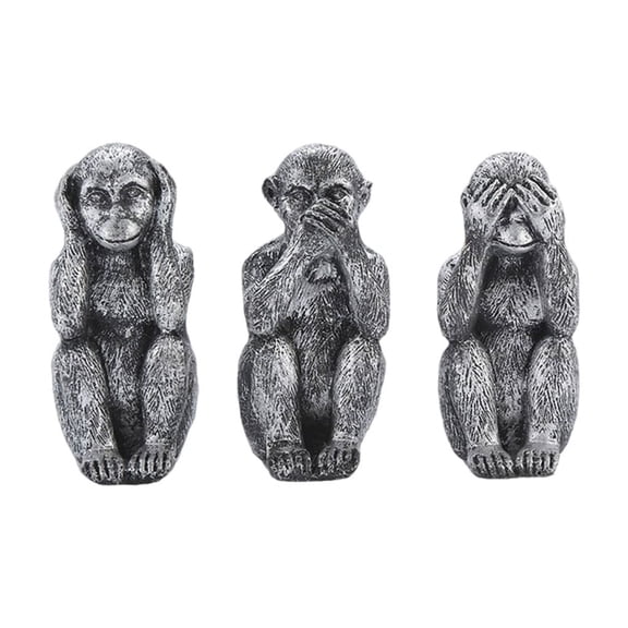 NANMELX Gold Monkey Sculptures Set of 3 See No Hear No Speak No Evil Figurines for Bookshelves and Bedroom Decoration