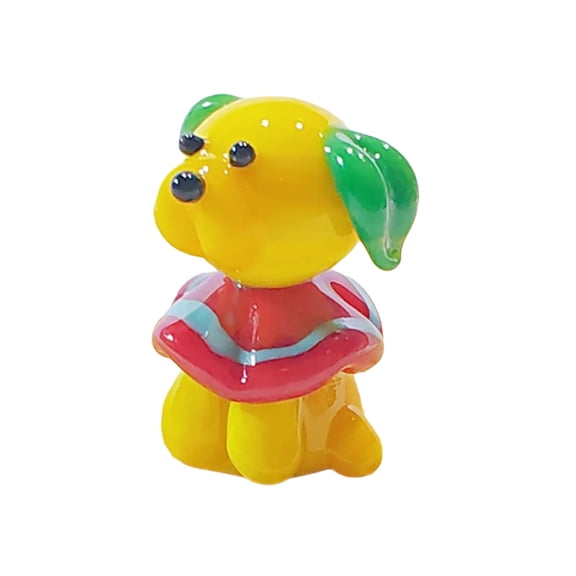 NANMELX Handmade Glass Figurine Colorful Bear Dog Statue Decors Handcrafted Home Ornament Gift for Kids Room Car Display