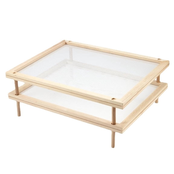 NANMELX Natural Wood Rectangular Pastas Drying Rack with Foldable for Home Kitchen