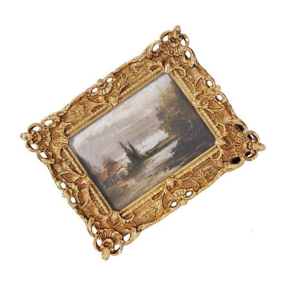NANMELX Photo Display Frame with Decorative Border for Study Room and Shelf Styling