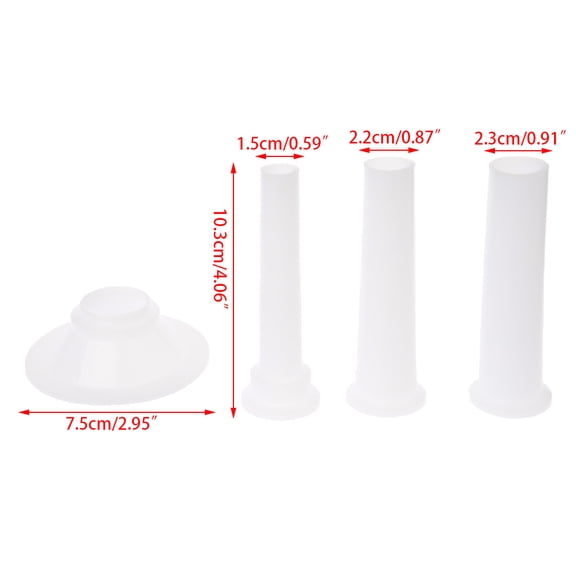 NANMELX Plastic Sausage Stuffing Tube Making Tool Stuffing Machine Manual Meat Stuffer with 3 Funnel Portable Salami Maker