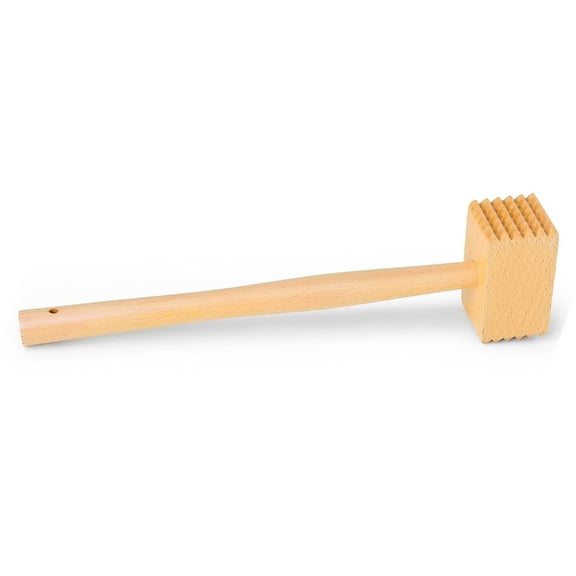 NANMELX Professional Meat Tenderizer Hammer Duals Sided Natural Wood Mallets for Home Use