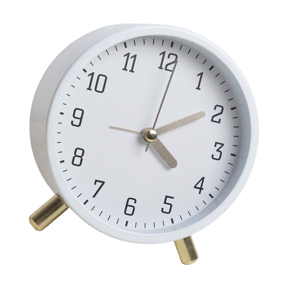 NANMELX Quiet Analog Alarm Clock with Soft Night Illuminatiing Battery Operated Desktop