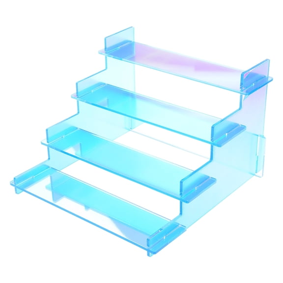 NANMELX Rainbow Clear Jewelry Display Riser 4 Tiered Tabletop Rainbow Shelf Showcase