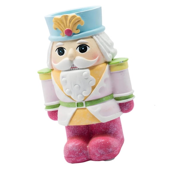 NANMELX Resin Christmas Tealight Candle Holders with Nutcrackers Statue Holiday Design