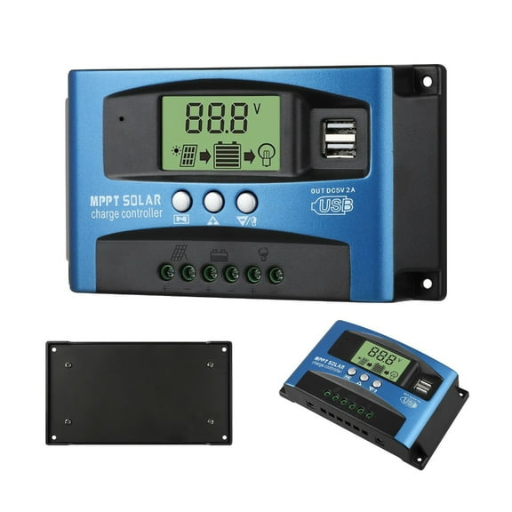 NANMELX Solar Controllers MPPT 100A 80A 60A 50A 40A 30A Dual USB LCD Display 12V 24V Solar Cell Panel Charger Regulator