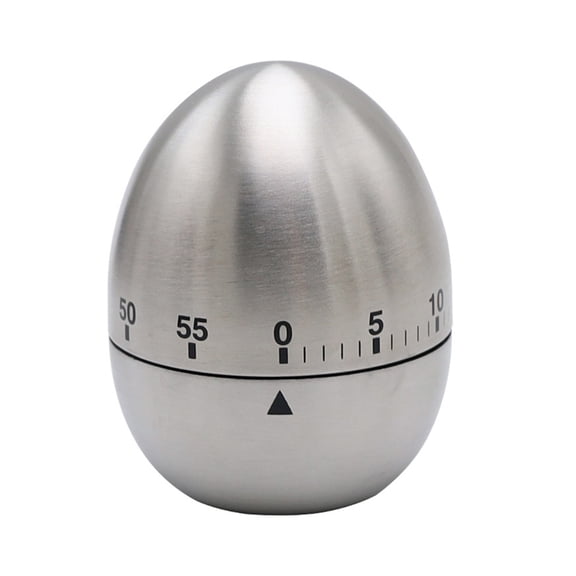 NANMELX Stainless Steel Egg Shape Mechanical Kitchen Timer 60-Minute Wind Up Dial
